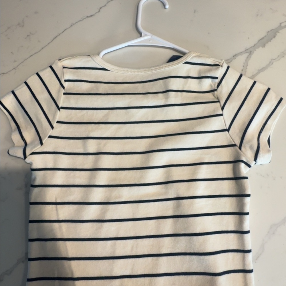 Brandy Melville Black and White Striped Crop Top